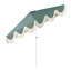 Parasol d'extérieur à frange bohémienne de 9 pi avec manivelle et inclinaison Collins, auvent vert festonné résistant aux rayons UV, mât blanc-1422570732-1412435131