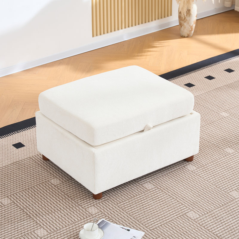  Repose-pieds modulaire modulaire, blanc, 19.29" H x 31.5" W x 26.38" D, White
