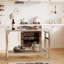 Table pliante en acier inoxydable 61 x 152 cm, table de travail professionnelle, îlot de cuisine robuste avec tablette inférieure pour cuisines de restaurant et buanderie, argent