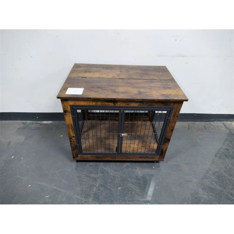 Stylish Pet Crate Side Table With Multiple Access Options And Mobility Feature