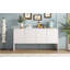 Buffet de rangement minimaliste de 60 po de style minimaliste avec 4 portes et un dispositif de rebond pour le salon et le vestibule-901856868