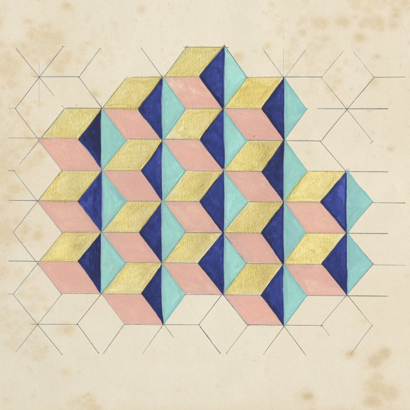 «Geometric Pattern Play I», impression sur toile, H 36 po x l 36 po