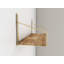 Tablette murale en bois massif avec supports en métal, 17,7 po x 6,3 po x 6,3 po | 100% bois massif durable, peut supporter jusqu'à 6,6 lb | Design industriel moderne en or et brun | Parfait pour la maison, le bureau ou la galerie