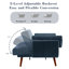 Flared Arm Convertible Corduroy Sleeper Sofa（Set of 2）-826427433