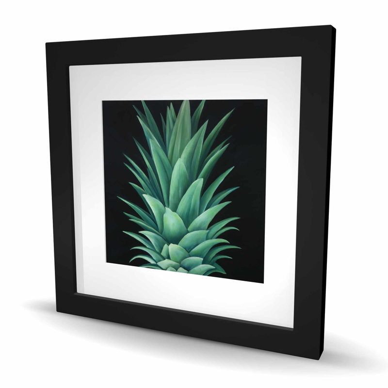 Pineapple Leaves - Floral Kitchen, H 16 po x l 16 po, Noir