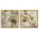Ensemble de 2 toiles flottantes blanches avec pivoines Serenity par Carol Robinson