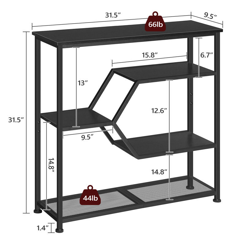 Berta 31.5" Console Table with Storage, Black