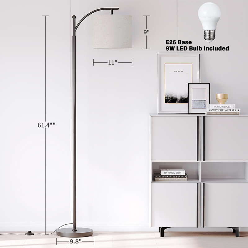 Manolya Black Traditional Floor Lamp, Black