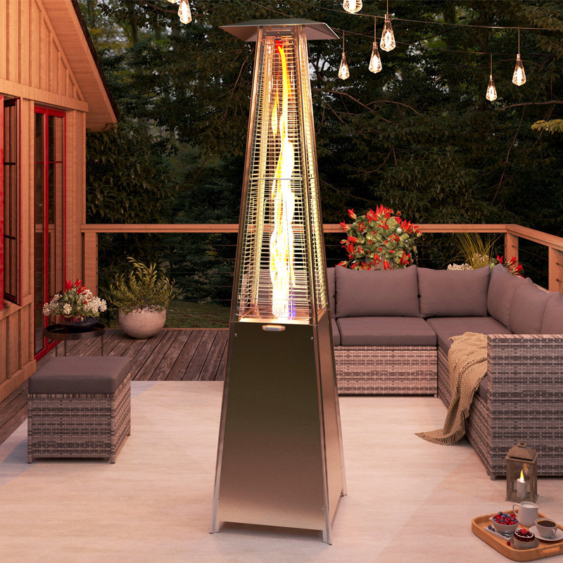 Downton Stainless Steel Propane Standing Patio Heater