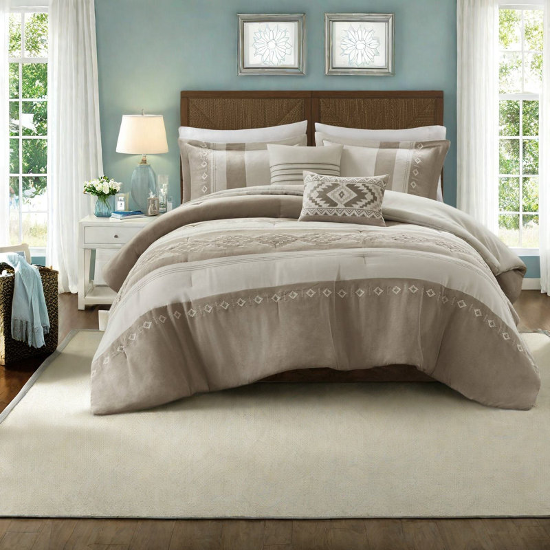 Ensemble de literie toutes saisons, lit double en polyester, maison de campagne moderne