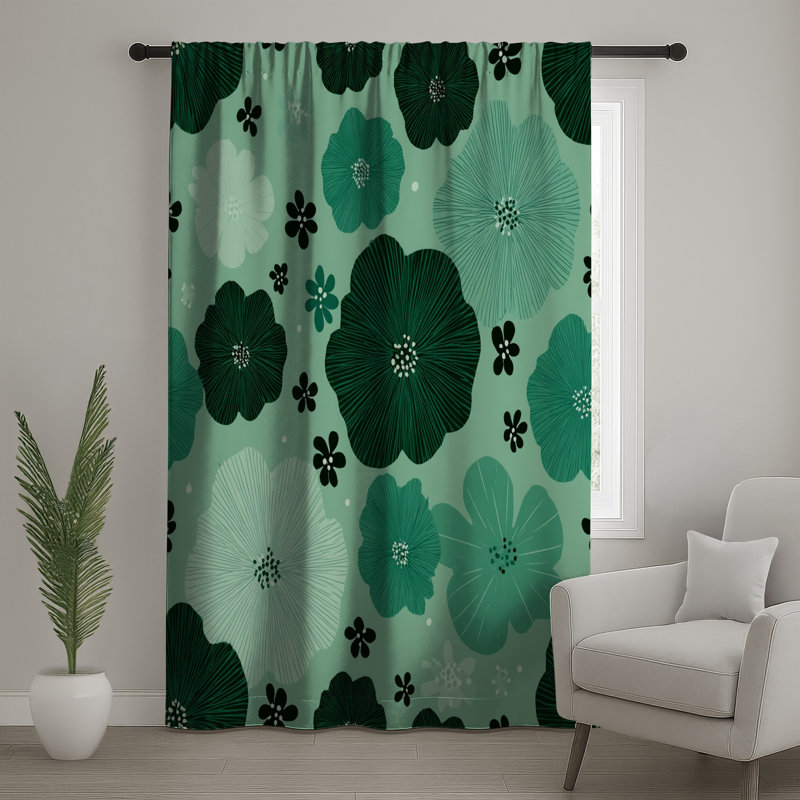Rideaux floraux, voilages et voilages à motif floral - 1 panneau, 50" x 80" - 1 Panel, Transparent