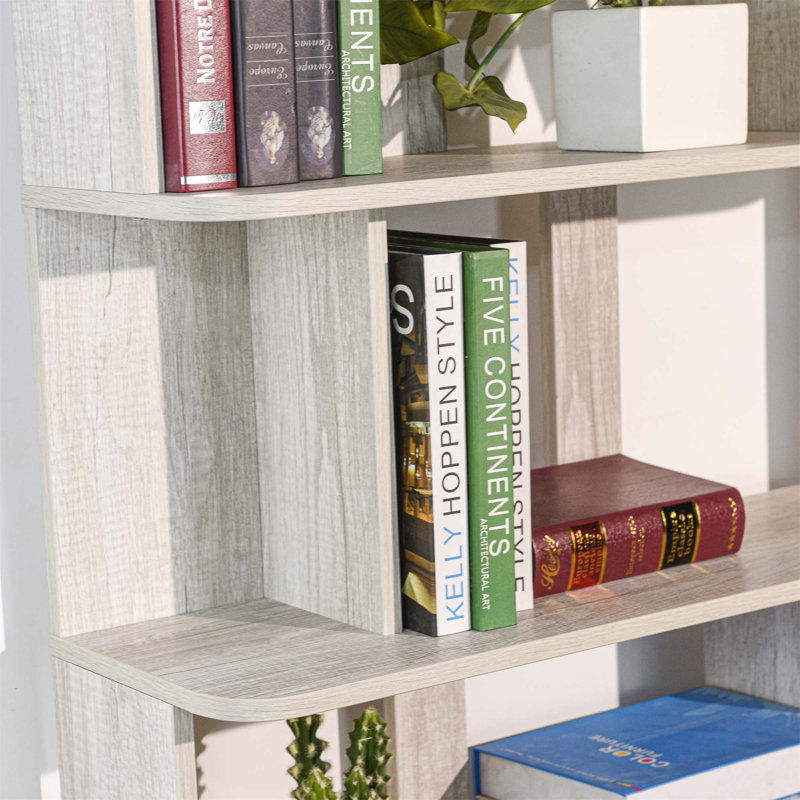 31.5" L X 64.56" H Free Combination Bookshelf Modern 5-Tier Open Storage Bookcase MDF Wood Display Shelving For Living Room Home Office Bedroom Decor Organizer, Media Storage Shelves