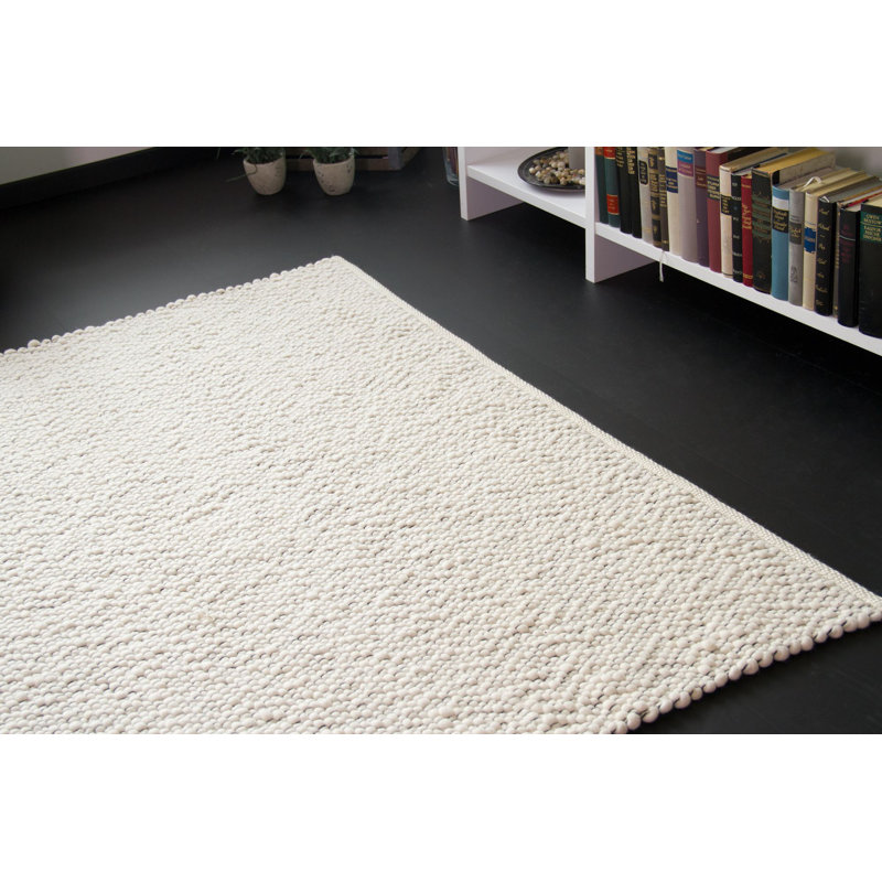 Amsterdam Wool Hand Woven Area Rug, Cream coloured, Rectangle 250 x 350cm