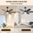 Ceiling Fans with Lights, 52 Inch Ceiling Fan with Light and Remote, 3CCT Dimmable, 6 Speed Reversible DC Motor,6 Blades Modern White Ceiling Fan for Bedroom, Indoor/Outdoor Use-626733572-626733576