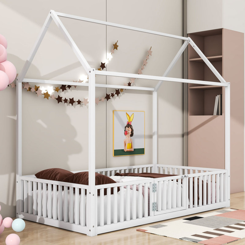 Lit plateforme Jayko, Blanc, Simple