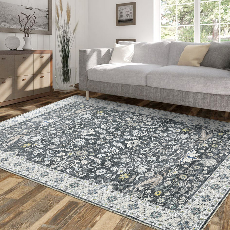 Clevester Washable Oriental Indoor Rug, Rectangle 4' x 6'