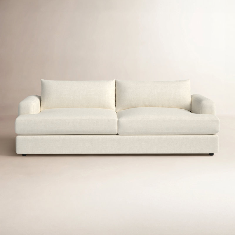 Cayden Upholstered 96'' Sofa, Conversation Pearl Basketweave