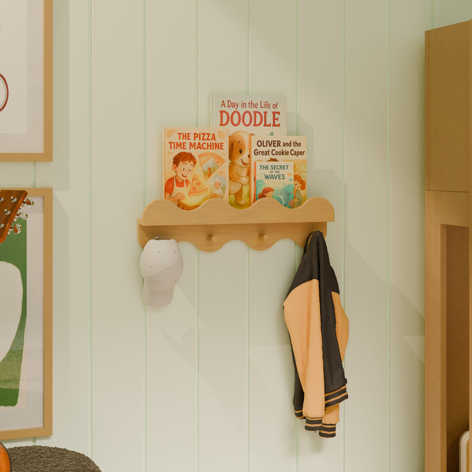 LIDO WAVE 22" Floating Shelf, Honey