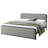 Modern Metal Bed Frame With Curved Upholstered Headboard And Footboard Bed With Under Bed Storage, Heavy Duty Metal Slats-475410223-475410211-488308065