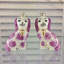 Pair of Pink Staffordshire Dogs Glass Ornament-933925336