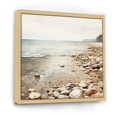 Coastal Pebble Beach I - Art mural minimaliste côtier