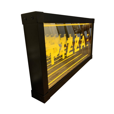 Bright LED "PIZZA" Sign Static Neon Light Tunnel Lamp Infinity Light Mirror Light Frame