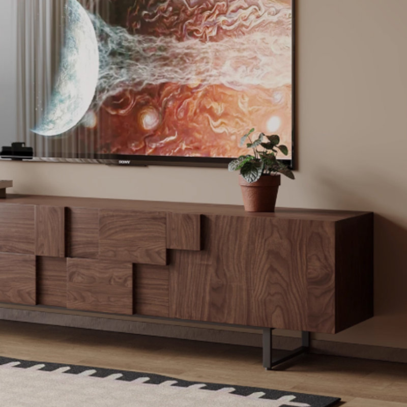 Meuble télé de niche de style rétro, H 19,68 po x L 70,86 po x l 15,74 po
