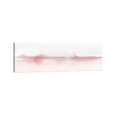 Watercolor Landscape VI - Blush Pink And Gray - Panoramic - Gallery-Wrapped Canvas Giclée