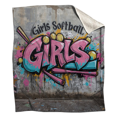 Couvertures de fille Softball Graffiti