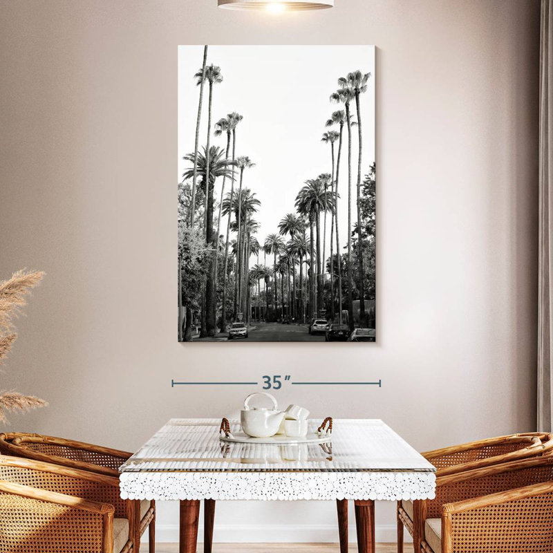 Aime Black California - Los Angeles Palm Trees, 51" H x 34" W