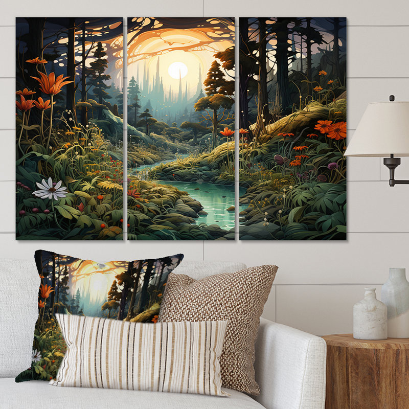 Casas - Ensemble de décoration murale forêt, H 28 po x l 36 po x P 1 po