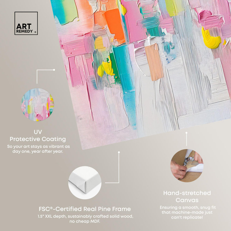 «Color Symphony II», toile, printemps par Art Remedy, H 16 po x l 16 po, Toile tendue sur cadre, Ne s’applique pas