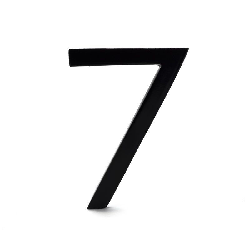 6-Inch Black Aluminum Floating House Number 7