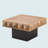 Three-Dimensional Embossed Pattern Square Retro Coffee Table With 2 Drawers And MDF Base-1083609984
