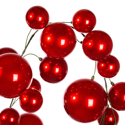  6' Red Ball Branch Garland