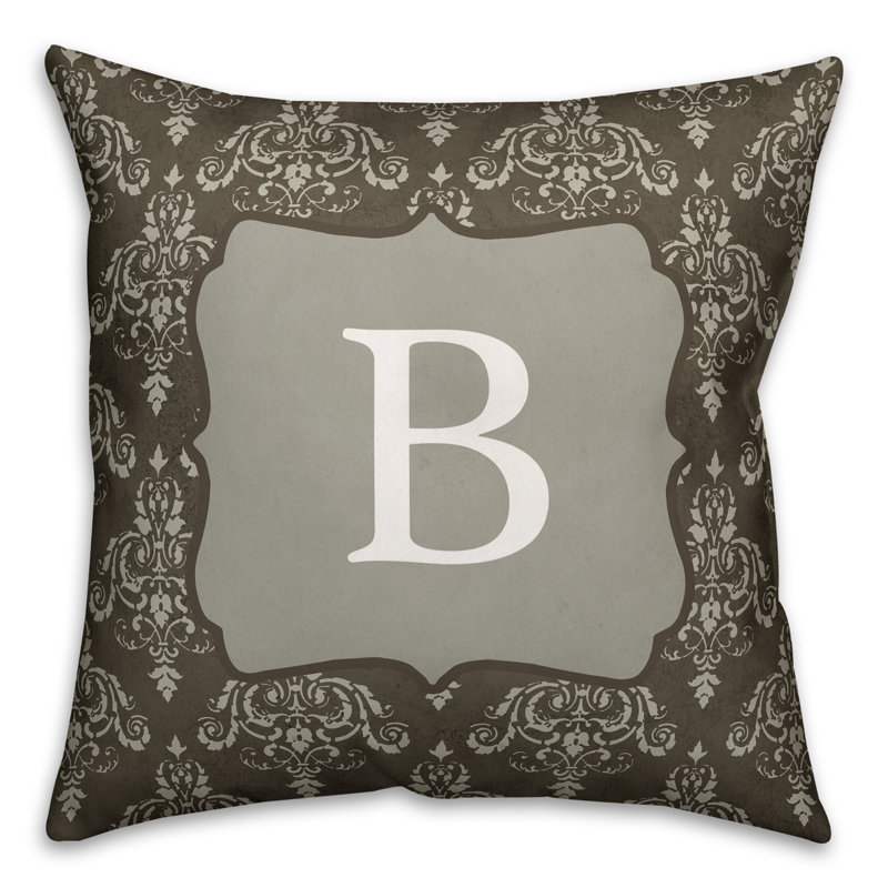 Damask Reversible Throw Pillow, B