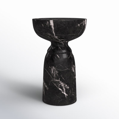 Concrete Top End Table - Black