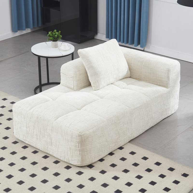 Canapé-lit en chenille Minimalist, Beige