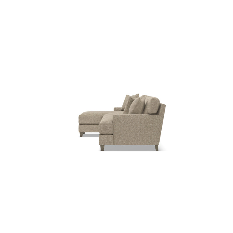 Mila Sectional, Light Brown Polyester, 33.5" H x 131" W x 61" D, Left Hand Facing