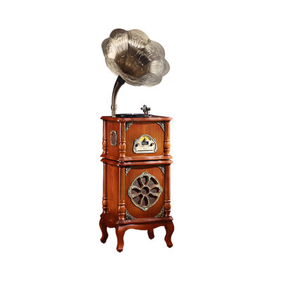 Rétro tourne-disque brun avec haut-parleur Bluetooth intégré et lecture de CD