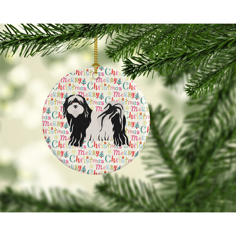 Ornement suspendu Tibetan Terrier Merry Christmas