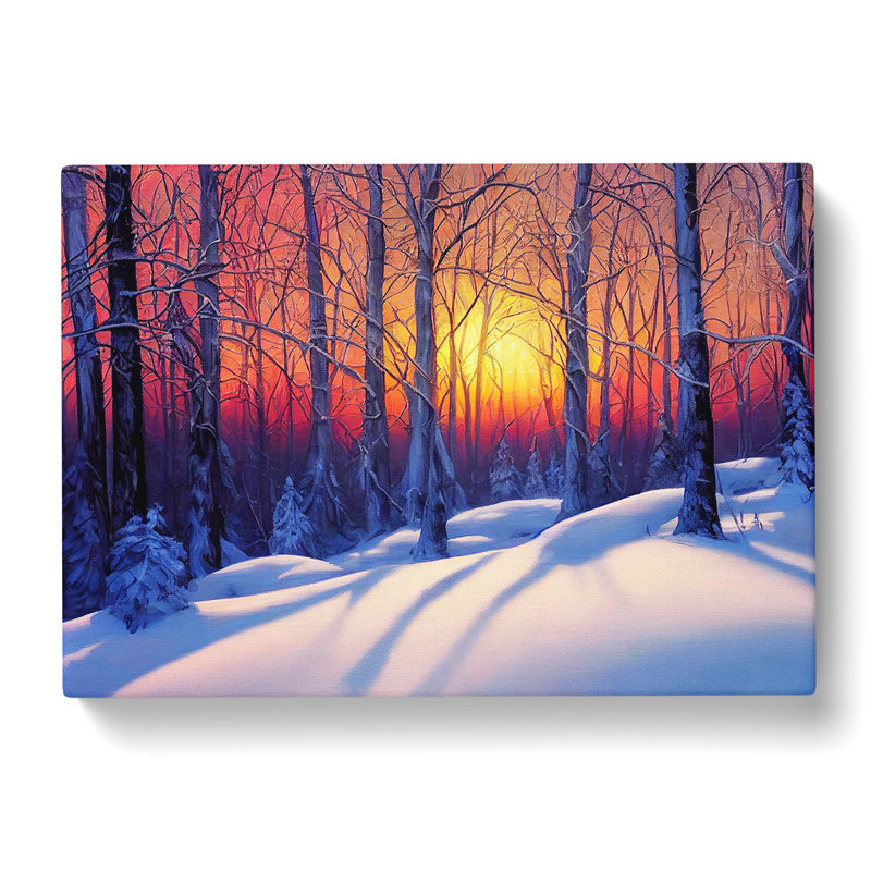 Winter Forest Sunset Vol.1 - Wrapped Canvas, 40cm H x 60cm W x 3cm D