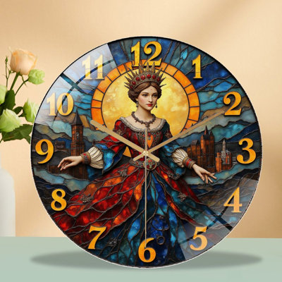 Horloge murale en verre avec art Royal Design - horloge murale moderne en verre 12 po