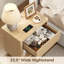 Table de bout de 24 po de largeur avec station de chargement et de rangement Adkins, table d'appoint en bois massif avec tablette-481039129-481039128