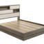 Grand lit gemme de style moderne avec rangement intégré et tête de lit à deux tons, fabrication en bois durable pour les chambres contemporaines