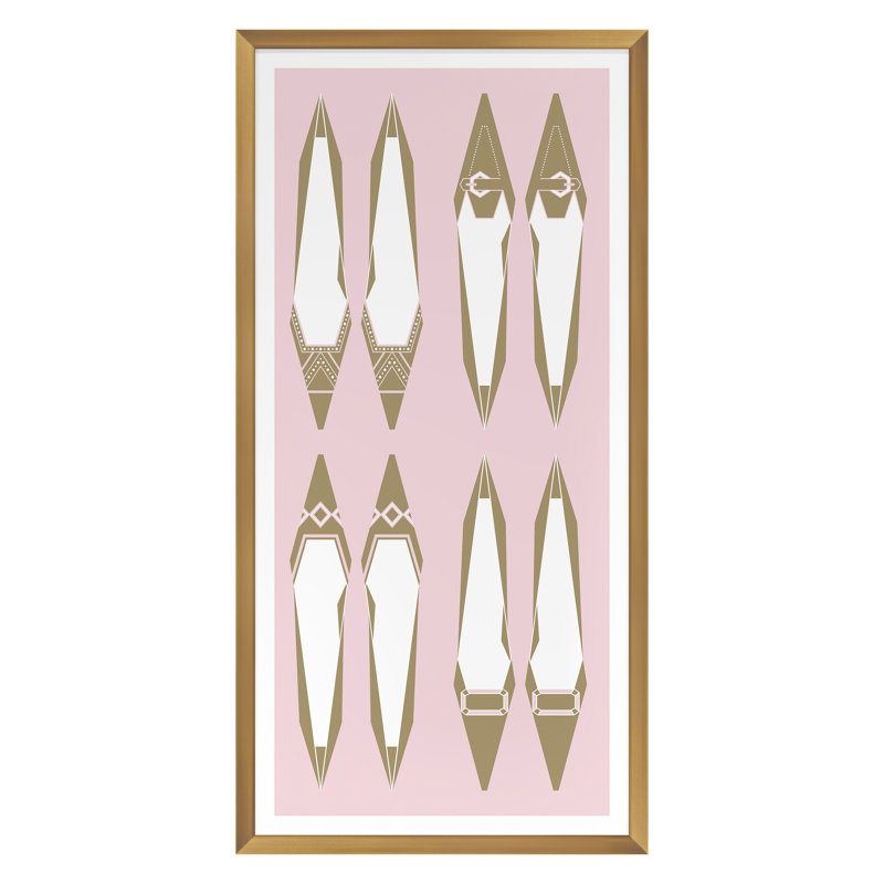 Shoe Collection Print by Blinco, Olivia, Gold Single Picture Framed