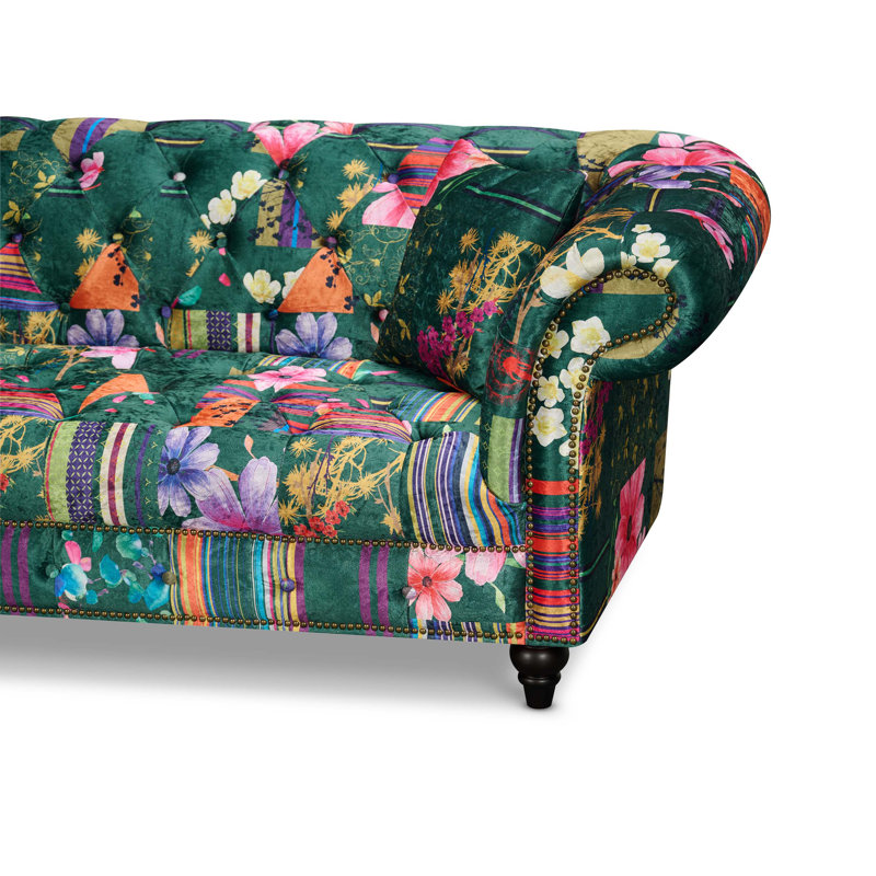 Camaury Velvet Patchwork Sofa, 2, Anna Green
