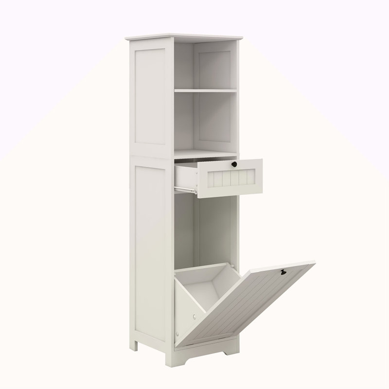 Armoire de trieur de linge inclinable à un compartiment et un tiroir