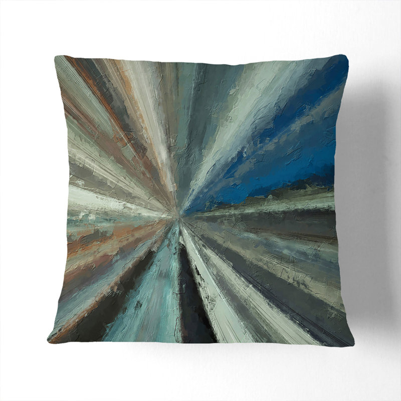 Abstract Square Cushion, 55cm H x 55cm W x 20cm D, Stone