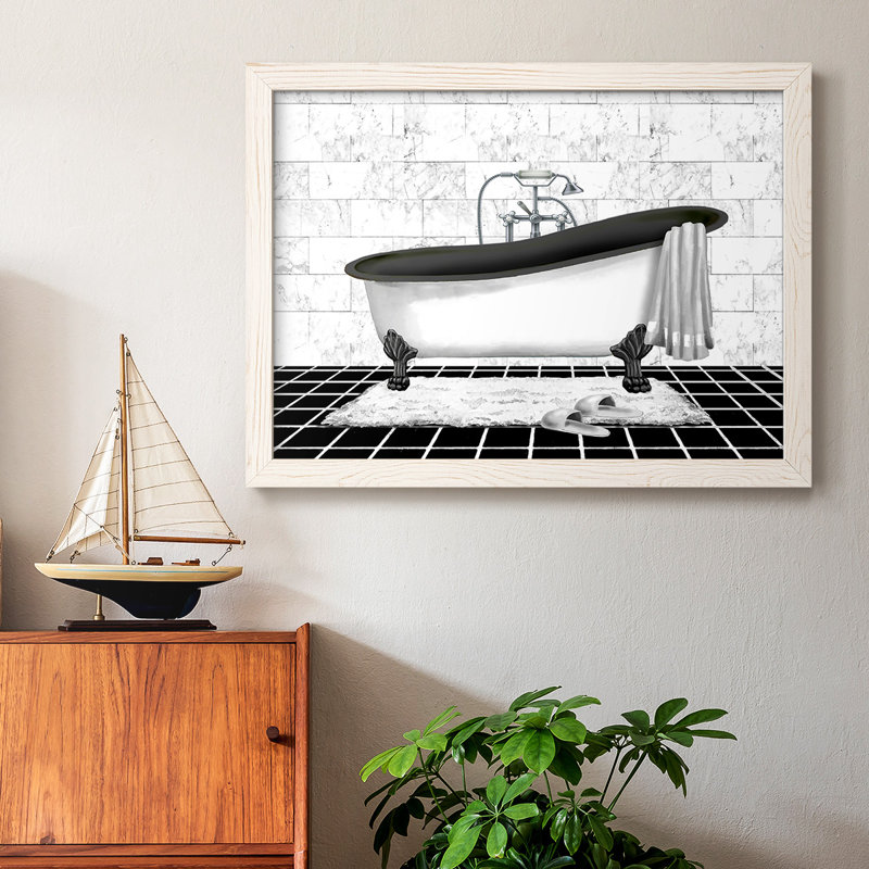 Modern Bath II, reproduction d'art sur toile, Blanc, H 18 po x l 26 po